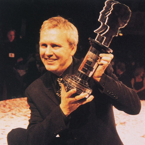 Andrew Collinge winning British Hairdresser of the Year 1997
