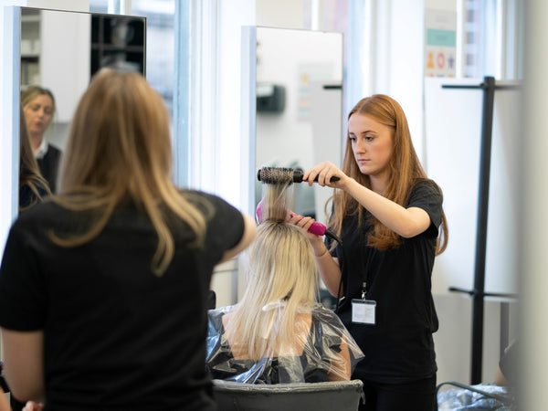 Blow drying in Collinge & Co Training Salon