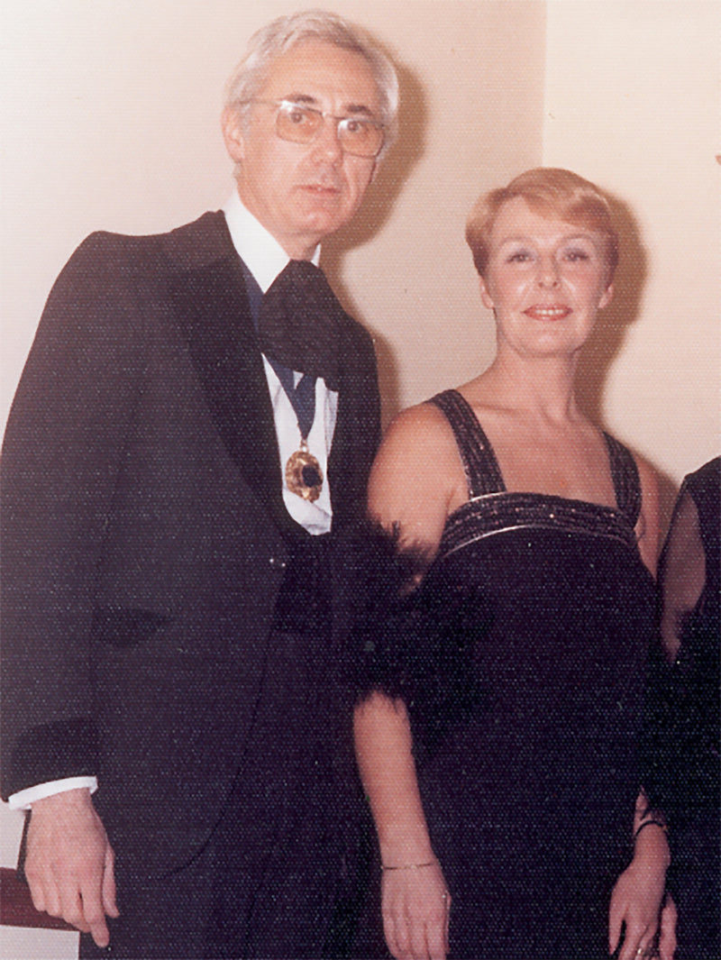 Peter Collinge President of the British Fellowship of Hairdressers with Hazel Collinge