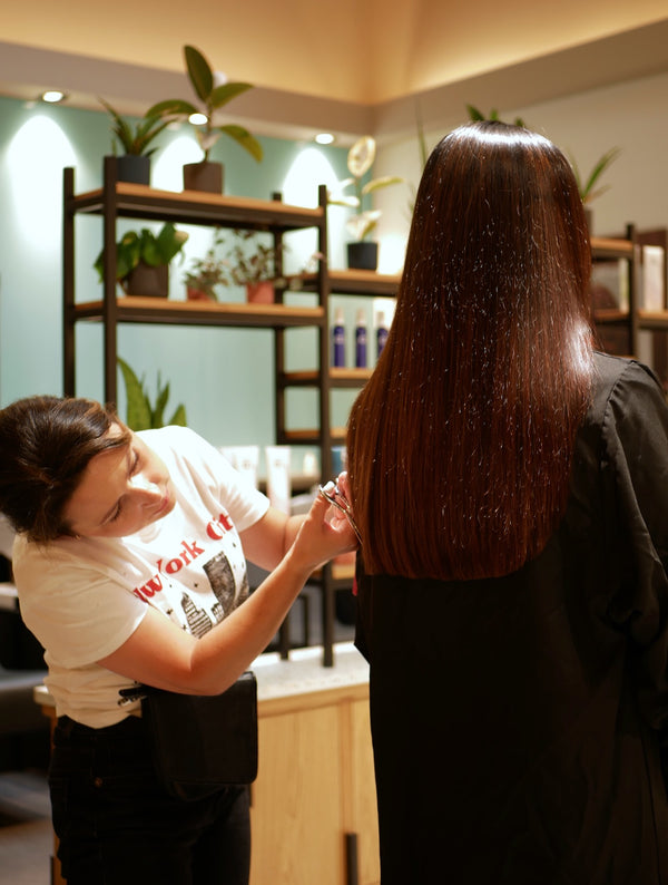 April Makeover winner Dasha cutting hair